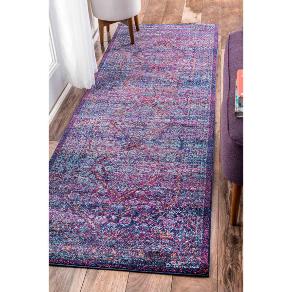 Bungalow Rose Machos Vintage Medallion Purple/ Blue Area Rug & Reviews
